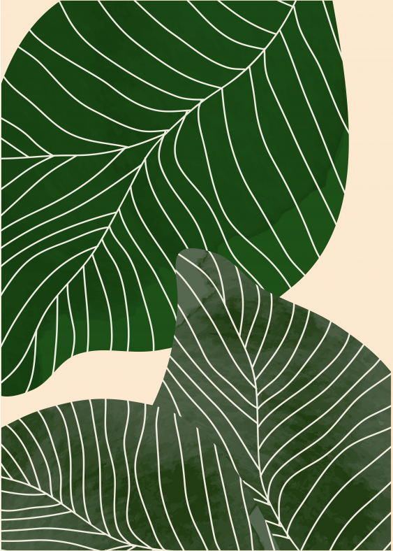 Plagát, Woman - Leaves III, 30x40