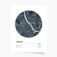 Plagát, Maps: Warsaw, 20x30 cm