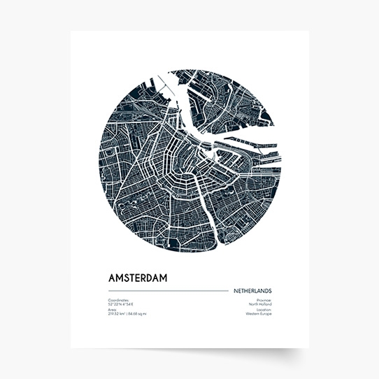 Plagát, Maps: Amsterdam, 21x30