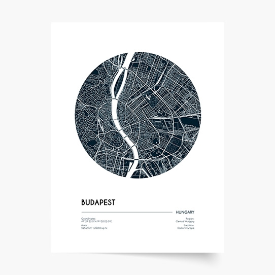 Plagát, Maps: Budapest, 21x30