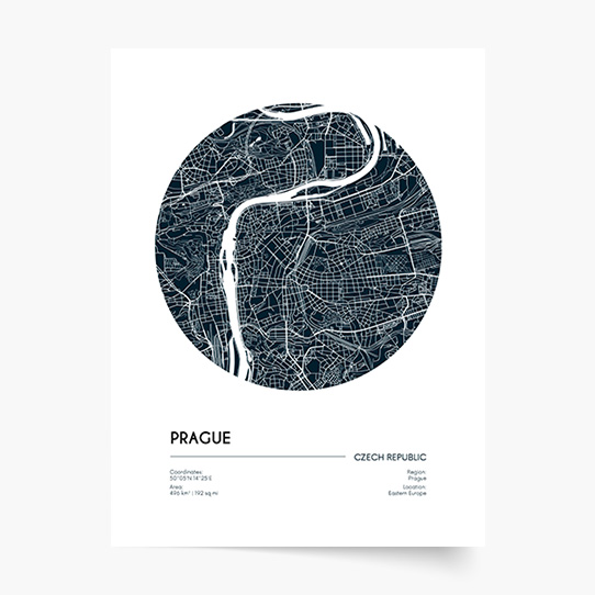 Plagát, Maps: Prague, 21x30
