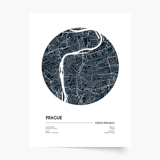 Plagát, Maps: Prague, 21x30