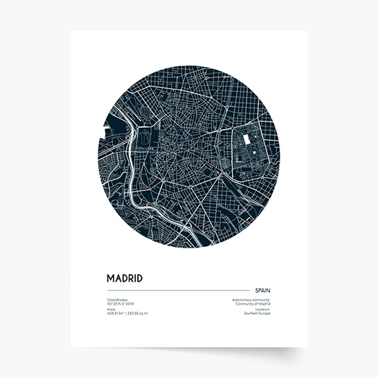 Plagát, Maps: Madrid, 21x30