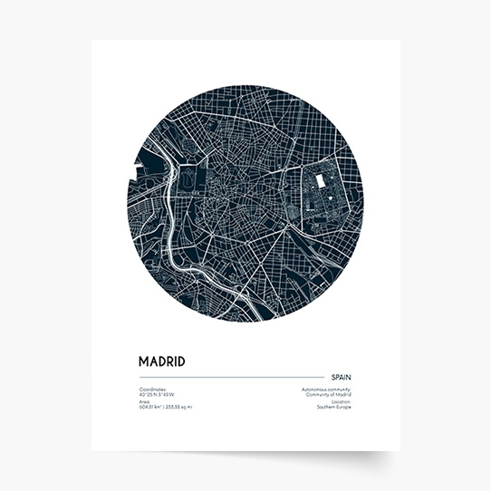 Plagát, Maps: Madrid, 21x30