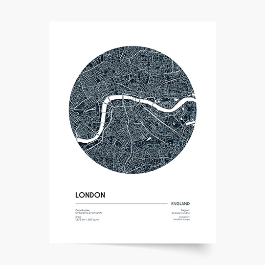 Plagát, Maps: London, 21x30