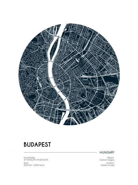 Plagát, Maps: Budapest, 30x40