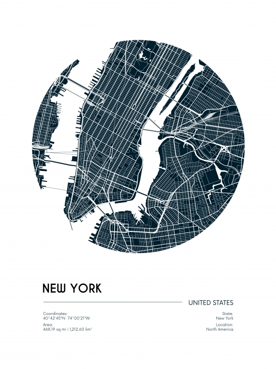 Plagát, Maps: New York, 30x40