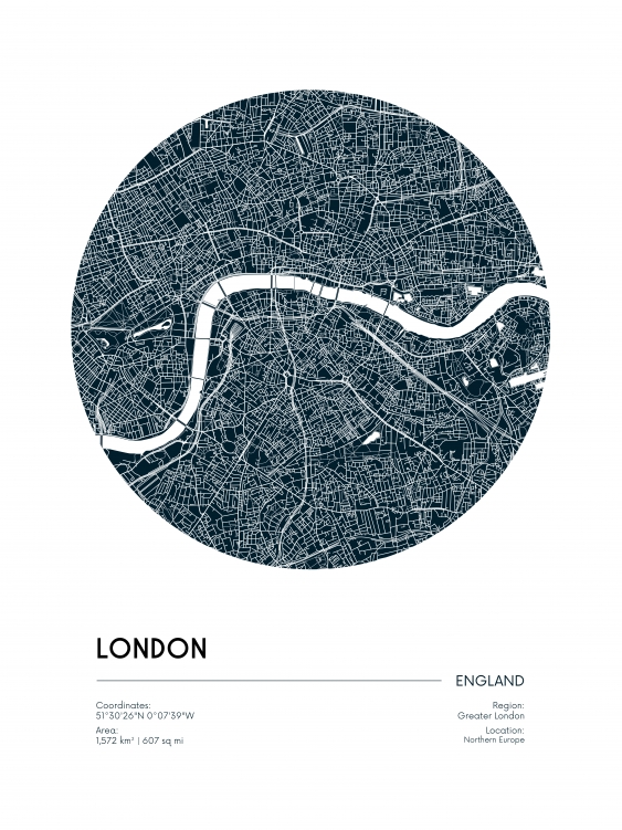 Plagát, Maps: London, 30x40