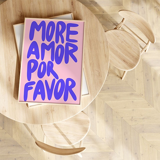 Plagát, Typografický: More Amor Por Favor, 30x40
