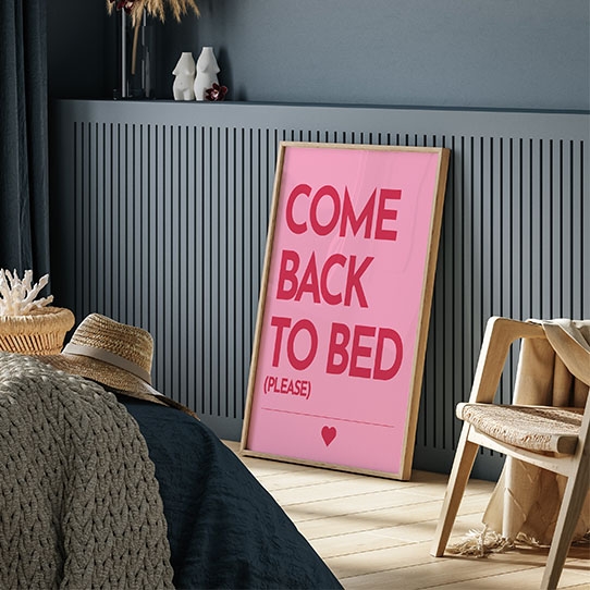 Plagát, Typografický: Come back to bed, 30x40