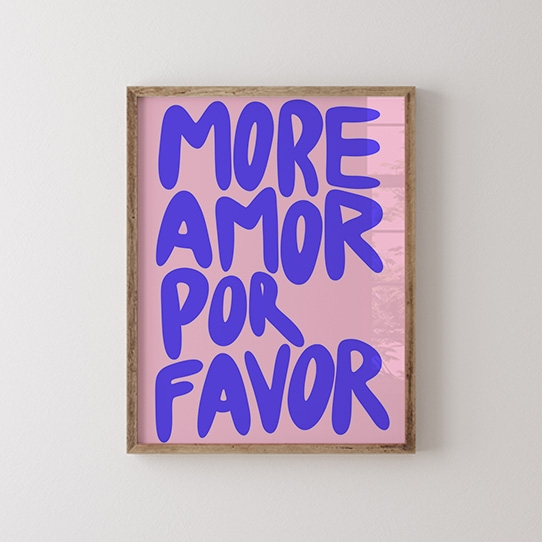 Plagát, Typografický: More Amor Por Favor, 30x40
