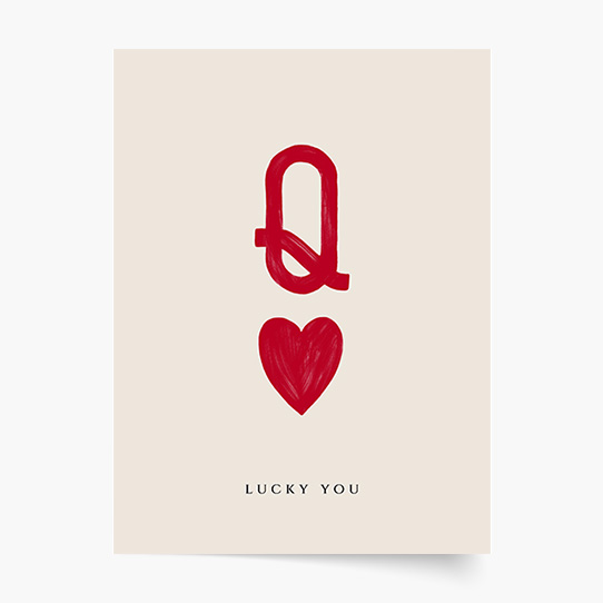 Plagát, Typografický: Q Lucky You, 20x30
