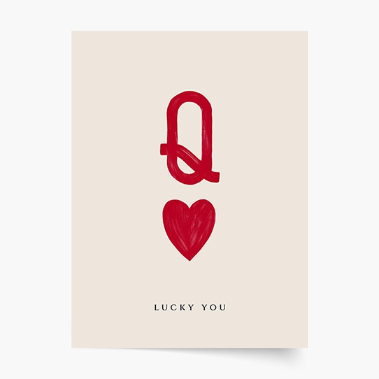 Plagát, Typografický: Q Lucky You, 21x30