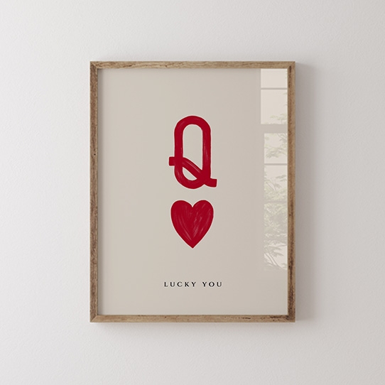 Plagát, Typografický: Q Lucky You, 30x40