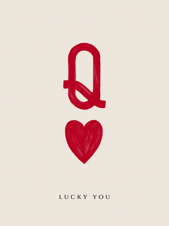 Plagát, Typografický: Q Lucky You, 30x40