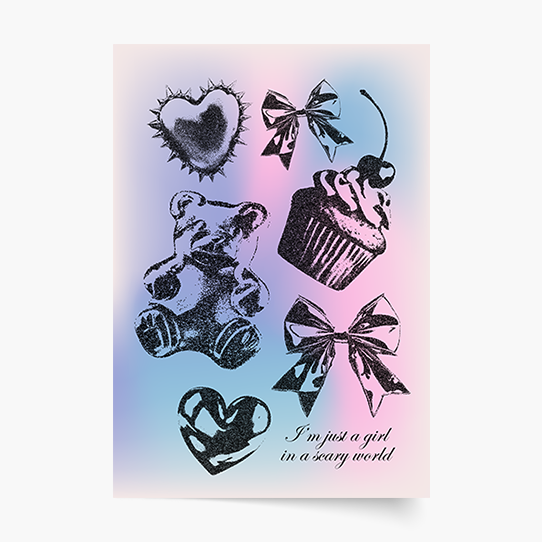 Plagát, Vintage: Just a girl, 21x30