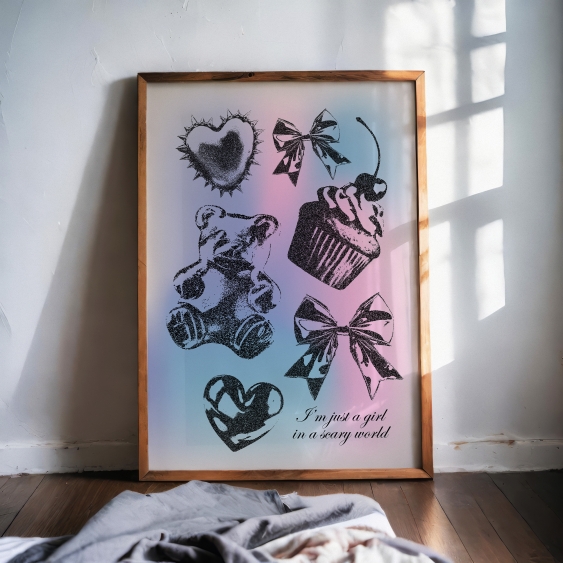 Plagát, Vintage: Just a girl, 30x40