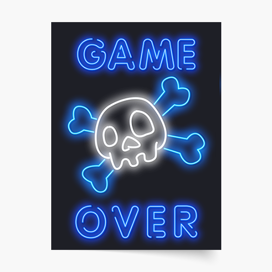 Plagát, Gaming: Game over Skull, 21x30