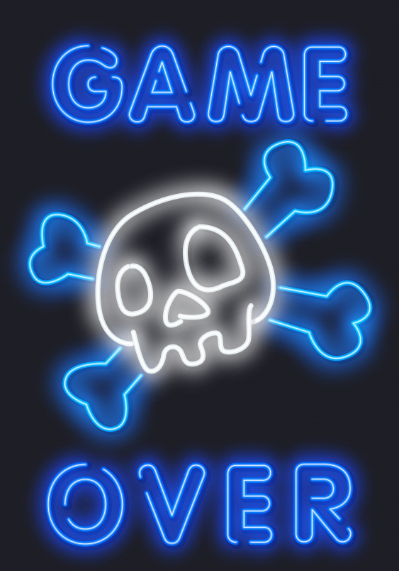 Plagát, Gaming: Game over Skull, 30x40