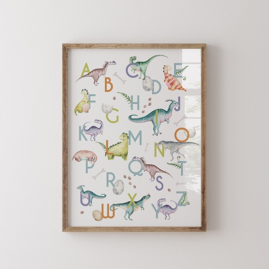 Plagát, Abeceda: Dinosaury, 30x40