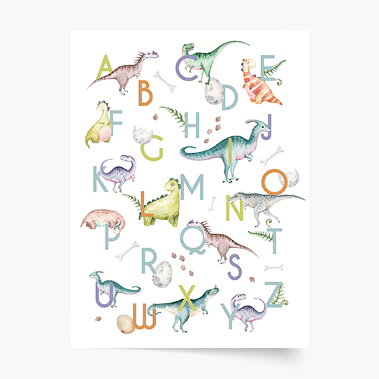 Plagát, Abeceda: Dinosaury, 20x30
