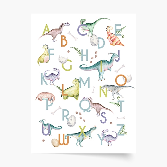 Plagát, Abeceda: Dinosaury, 21x30