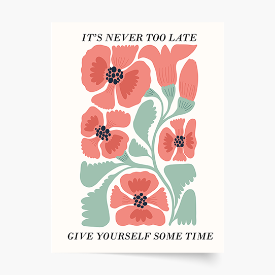 Plagát, Motivačný: Never too late, 21x30