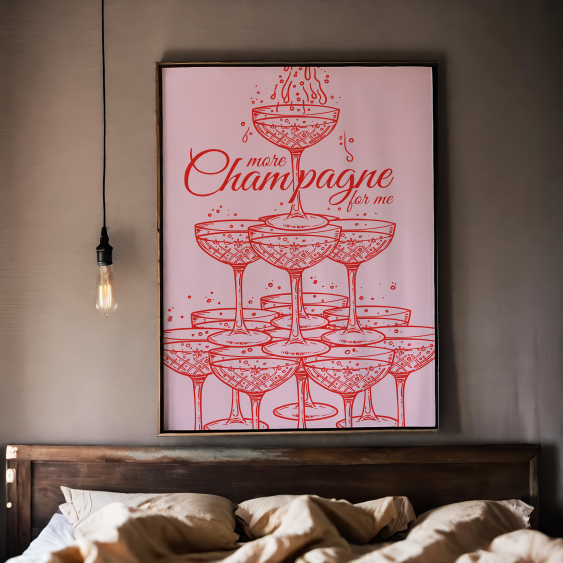 Plagát, Girl: Champagne, 30x40