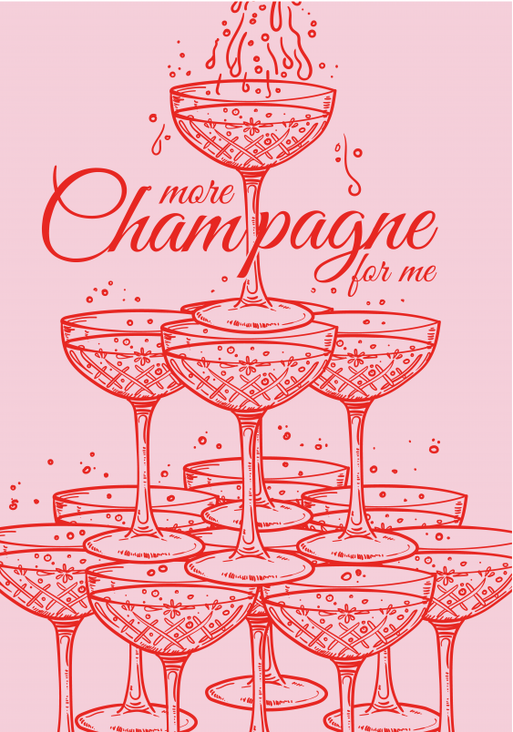 Plagát, Girl: Champagne, 30x40