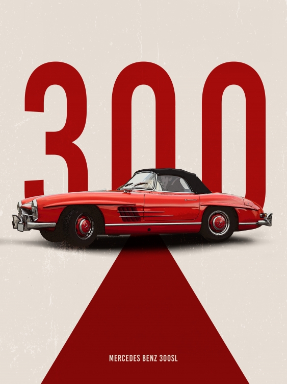 Plagát, Autá: Mercedes Benz 3, 30x40