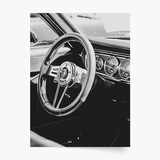 Plagát, Autá: Interiér Mustang, 21x30