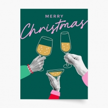 Plagát, Merry Christmas Champagne, 50x70