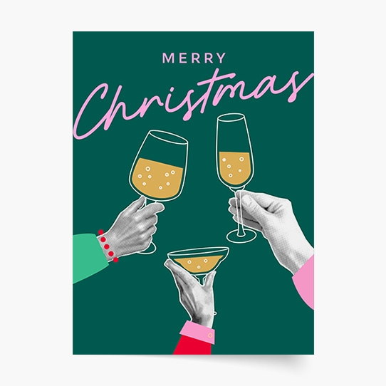 Plagát, Merry Christmas Champagne, 50x70