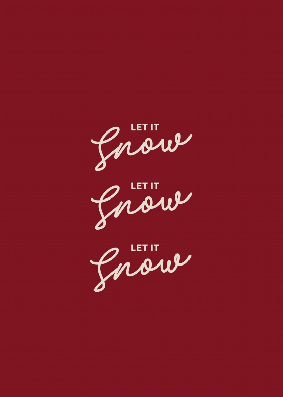 Plagát, Let it snow - red, 50x70