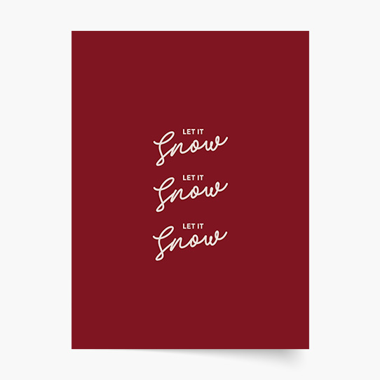 Plagát, Let it snow - red, 50x70