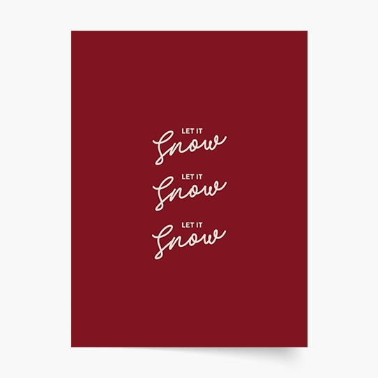 Plagát, Let it snow - red, 50x70
