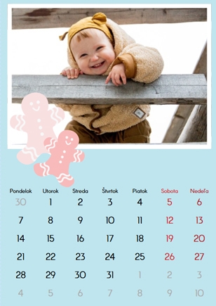 Nástenný kalendár, Pastelové Vianoce, 30x40-A3 cm