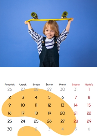 Nástenný kalendár, Školský kalendár - farebné fotografie, 30x40-A3 cm
