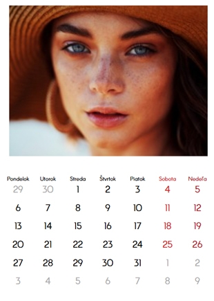Nástenný kalendár, Váš moderný kalendár, 30x40-A3 cm
