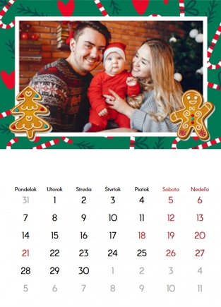 Nástenný kalendár, Veselé Vianoce!, 30x40-A3 cm