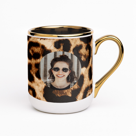 Hrnček, Leopard s fotografiou