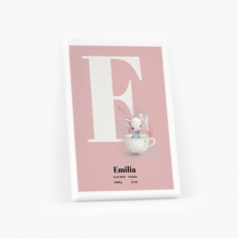 Obrazy, Kolekcia myší - Obraz s ružovým písmenom, 20x30 cm