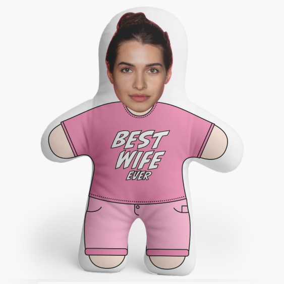 Poduszka 3D personalizowana, Welur, Best wife ever, 46x33 cm