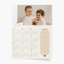 Horizontálny nástenný kalendár, Modernistický kalendár so špirálou vo vnútri, 30x20-A4