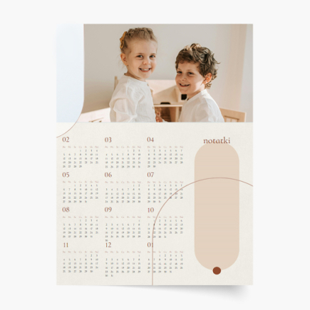 Nástenný kalendár, Modernistický jednostranný kalendár, 30x40