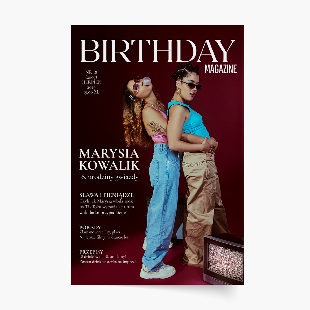 Plagát, Plagát Birthday obál magazínu, 40x60