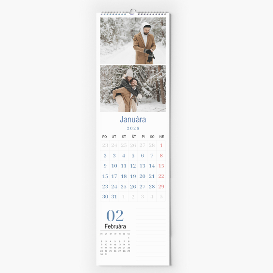 Kalendář kuchyňský, Blue, 12x45