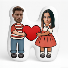 Poduszka 3D personalizowana, Welur, Pár so srdcom, 30x30 cm