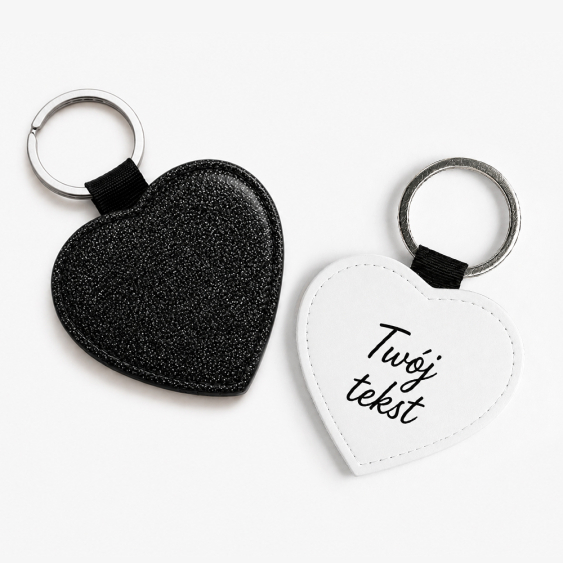 Prívesok Váš text srdce, čierne trblietky, 6,5x6,5 cm