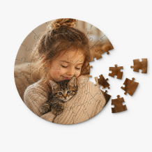 Puzzle v tvare kruhu, Vaša fotka, 45 prvkov